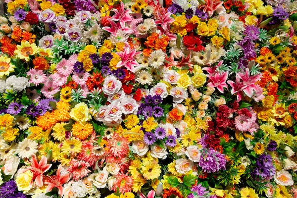 Vielfalt Mehrfarbigen Blumen Floraler Hintergrund — Stockfoto