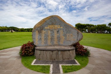 Shri Krishna ve Arjun heykeli Nusa Dua, Bali, Endonezya 'da
