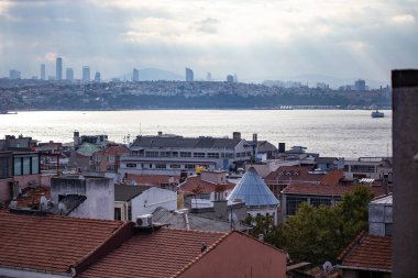 İstanbul çatı terasından hava manzarası, Beyoğlu İstanbul bölgesi, Türkiye