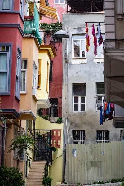 Istanbul Turquia Setembro 2020 Balat Area Istambul Casas Coloridas Ruas — Fotografia de Stock