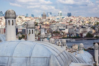 İSTANBUL, TURKEY - Eylül 2020: İstanbul 'un İstanbul' daki Süleyman Camii 'nden havadan görünüşü
