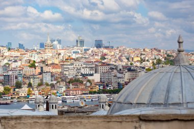 İSTANBUL, TURKEY - Eylül 2020: İstanbul 'un İstanbul' daki Süleyman Camii 'nden havadan görünüşü