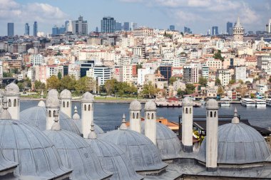 İSTANBUL, TURKEY - Eylül 2020: İstanbul 'un İstanbul' daki Süleyman Camii 'nden havadan görünüşü