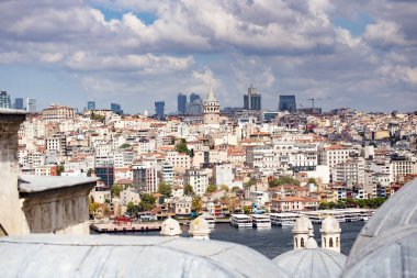 İSTANBUL, TURKEY - Eylül 2020: İstanbul 'un İstanbul' daki Süleyman Camii 'nden havadan görünüşü