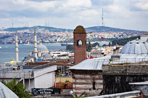 Istanbul Turkey Wrzesień 2020 Widok Lotu Ptaka Istambuł Meczetu Sulejmaniye — Zdjęcie stockowe