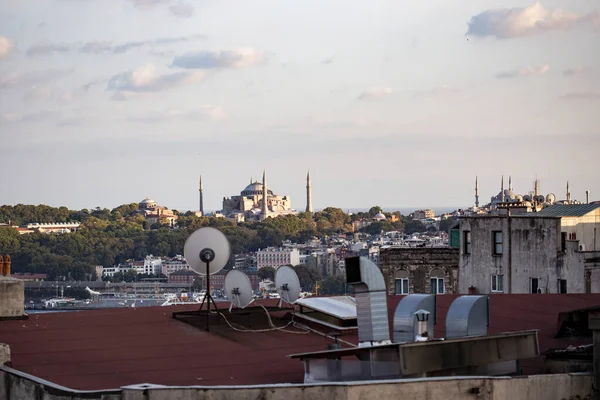 Latar Belakang Cityscape Siang Hari Tampilan Atap — Stok Foto