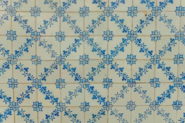 Azores Portekiz 'de geleneksel azuleju duvar dekorasyonu