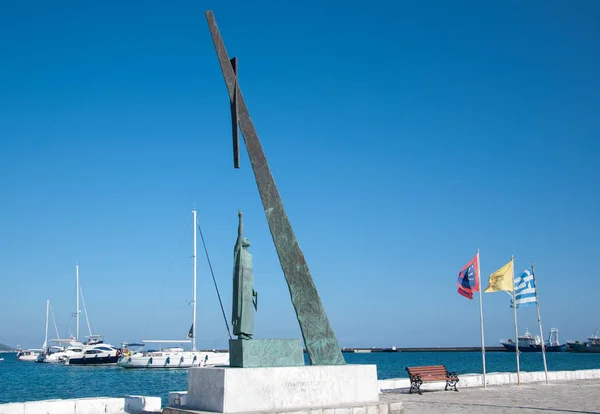 Άγαλμα Του Πυθαγόρειο Στο Νησί Της Σάμου Στην Ελλάδα — Φωτογραφία Αρχείου
