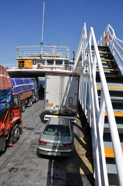 Canakkale Turkey June 2014 Car Ferry Dardanelles — Stock Photo, Image