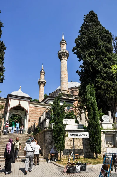 Bursa Turkiet Juni 2011 Människor Besöker Emir Sultan Tomb Emirsultan — Stockfoto