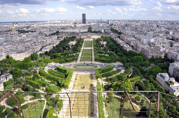 Panoramautsikt Över Champ Mars Från Eiffeltornet — Stockfoto