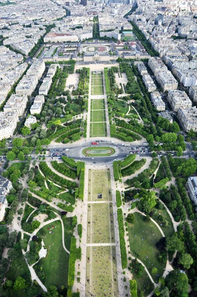 Panoramisch Uitzicht Champ Mars Vanaf Eiffeltoren — Stockfoto