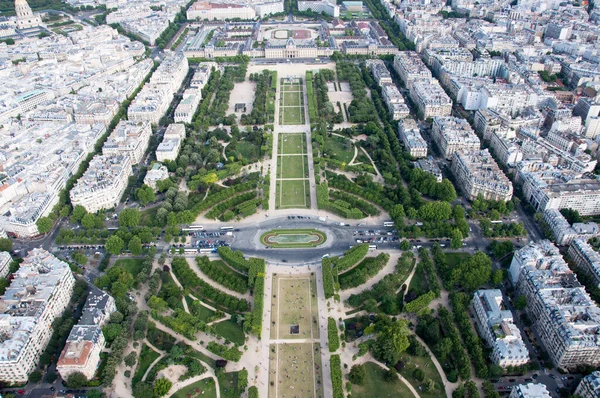 Panoramisch Uitzicht Champ Mars Vanaf Eiffeltoren — Stockfoto