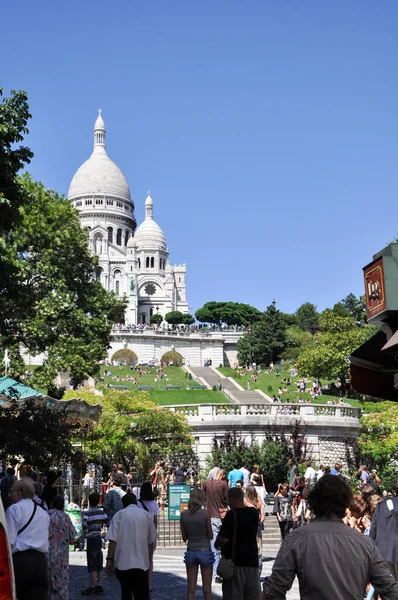 Paris Frankrike Juli 2010 Utsikt Över Sacre Coeur Katedralen Paris — Stockfoto