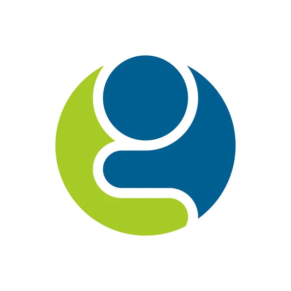 G harfi logo şablonu. Bir daire içinde dua eden bir adam silüeti. Vektör çizim.