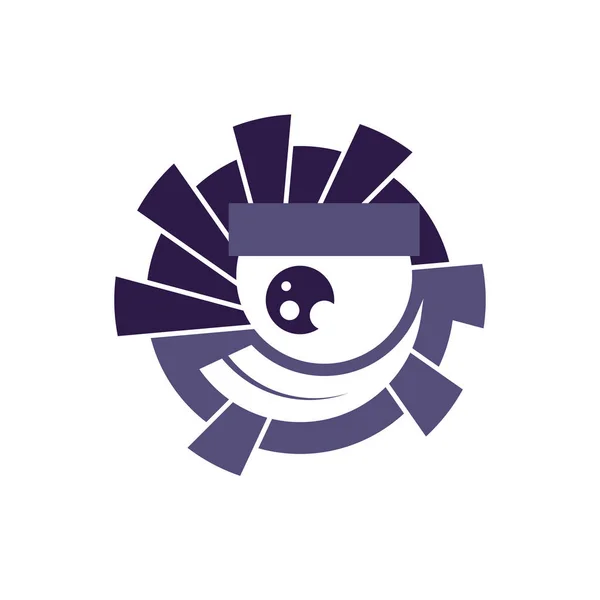 Komik patlama karikatür canavar yüz logo şablonu. Vektör çizim.