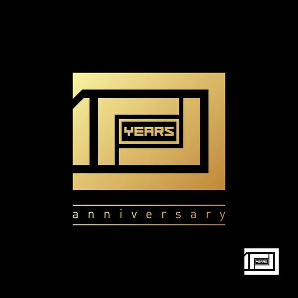 Modern Gold Symbol Years Logo Emblem Sign Black Background Creative — Stock Vector