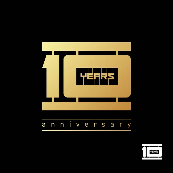 Modern altın sembol siyah arka plan üzerine logo, amblem veya işareti 