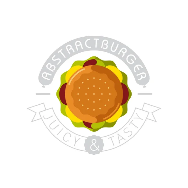 Soyut hamburger logo şablonu. Fast food restoranlar, mağazalar ve atılmış. Şirket kimliği, reklam, afiş, broşür, afiş, web ve el ilanı için yaratıcı ve modern sembolü.