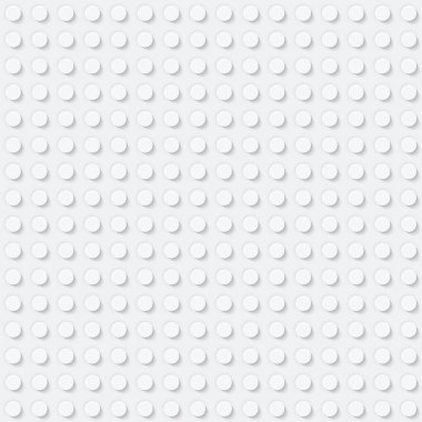 Mükemmel parlak yüksek kalite beyaz sorunsuz plastik inşaat saç. Tatlı parlak plastik inşaat blok ideal vektör arka plan. Reklam, afiş, broşür, web ve el ilanı için. CMYK
