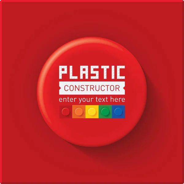 Vektör çizim. Yüksek kaliteli parlak büyük kırmızı detay metin şablonu ile plastik bir Oluşturucu. Reklam, afiş, broşür, afiş, web ve el ilanı için yaratıcı ve modern çerçeve. CMYK