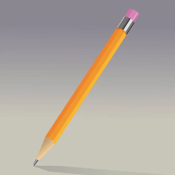 用橡皮擦的橙色石墨铅笔 — 图库矢量图片