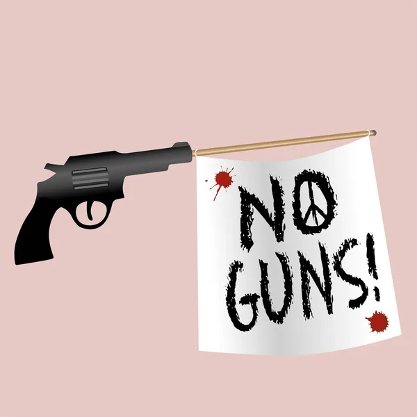 Ένα Όπλο Που Γυρίσματα Καμία Σημαία Όπλο Κηλίδες Αίματος Και — Διανυσματικό Αρχείο