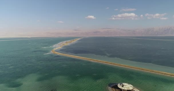 Коса Мертвом Море Вид Сверху — стоковое видео