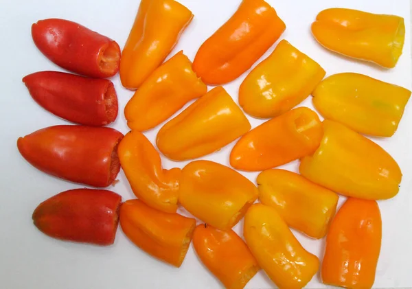 Multicolored Sweet Peppers White Background — Stock Photo, Image