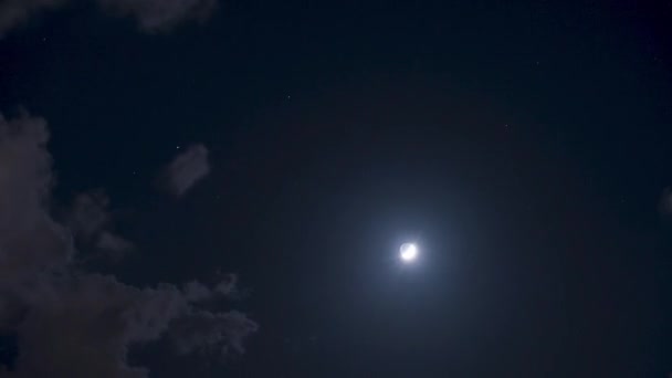 月亮在夜空中的时间 — 图库视频影像