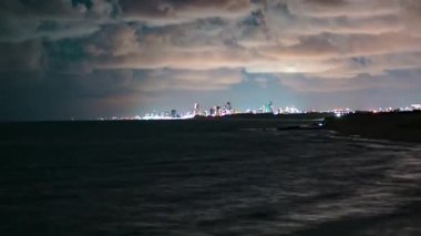 Zaman çizelgesi videosu Tel Aviv 'in gece görüntüsü, İsrail