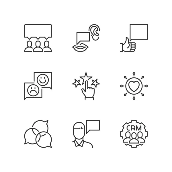 Décrivez les icônes. Témoignages de clients — Image vectorielle