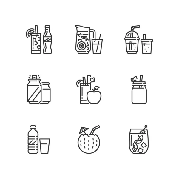 Esboza iconos. Bebidas. — Vector de stock