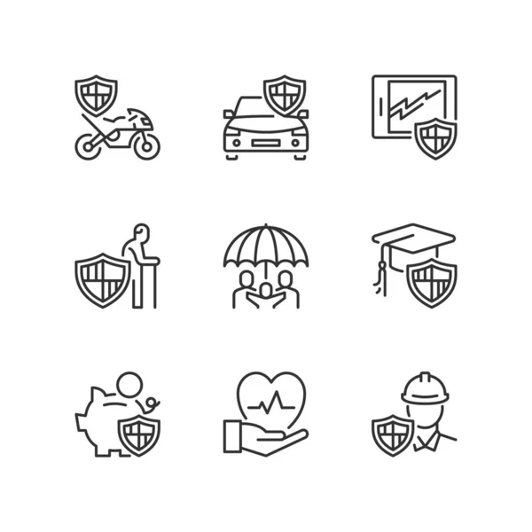 Outline icons. Insurance — Stock Vector