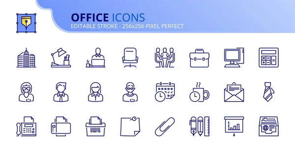 Umrisse Icons Über Büro Geschäftskonzept Enthält Symbole Wie Geschäftsfrau Geschäftsfrau — Stockvektor