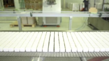 Kesme şeker paketlemesi için konveyör hattı boyunca taşıyın. Bu şeker şeker pancarı oluşturmak için bitki olur.
