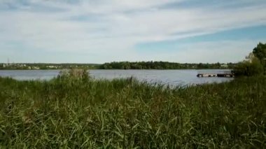 Şehrin Park üzerinde kamera uçuş. Havadan görünüm