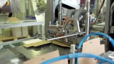 Fabrikada konveyördeki paketlerde şeker