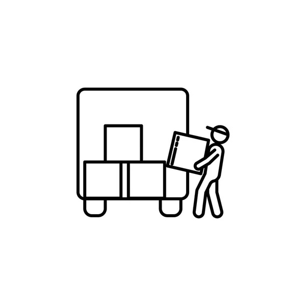 装载机箱 标志和符号可用于网页 移动应用程序 在白色背景 — 图库矢量图片