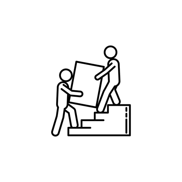 Nakliyeciler Merdiveni Parsel Şaret Sembolleri Kullanılabilir Web Logo Mobil Uygulaması — Stok Vektör