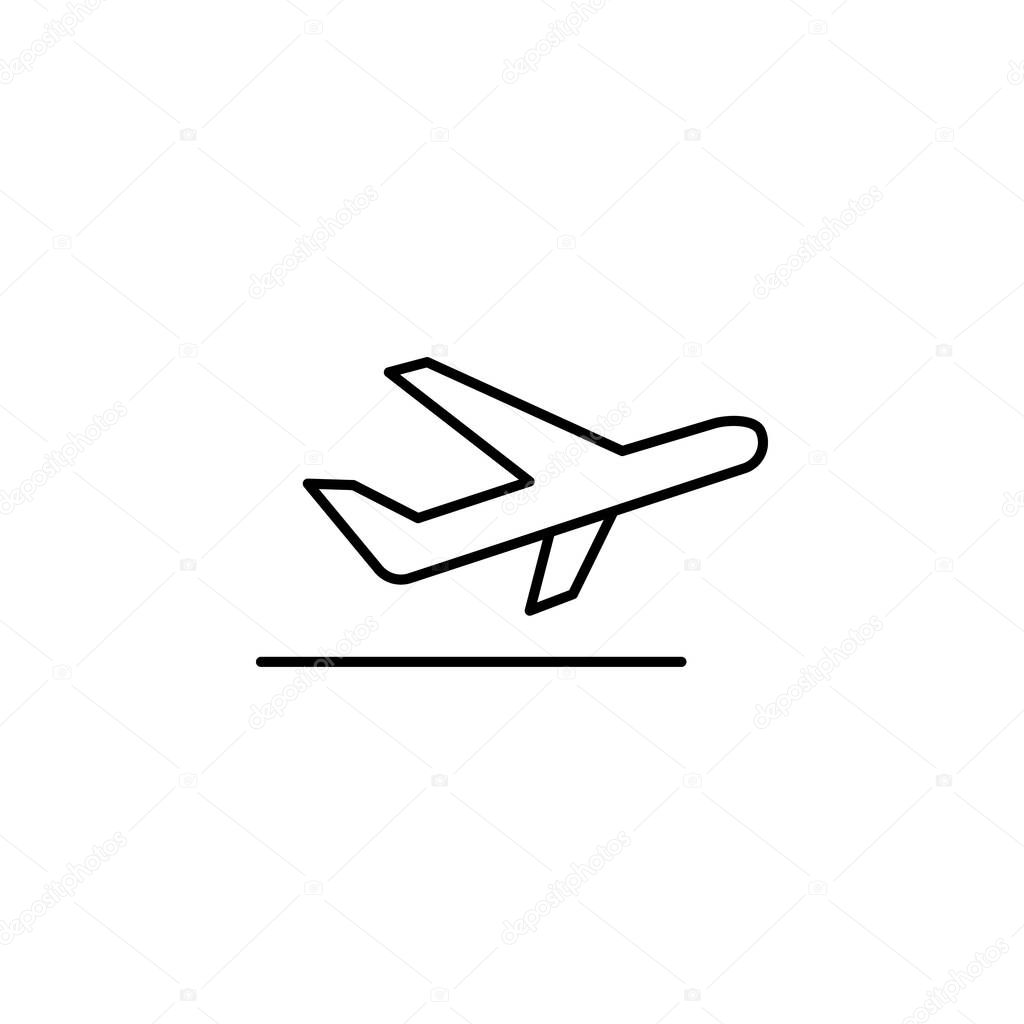 plane. Signs and symbols can be used for web, logo, mobile app, UI, UX on white background