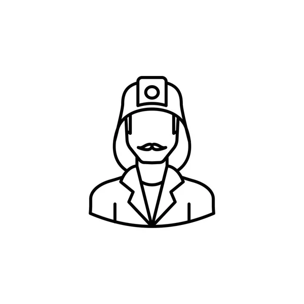 Аватар Пожежник Окреслює Ікону Знаки Символи Можуть Бути Використані Мобільного — стоковий вектор