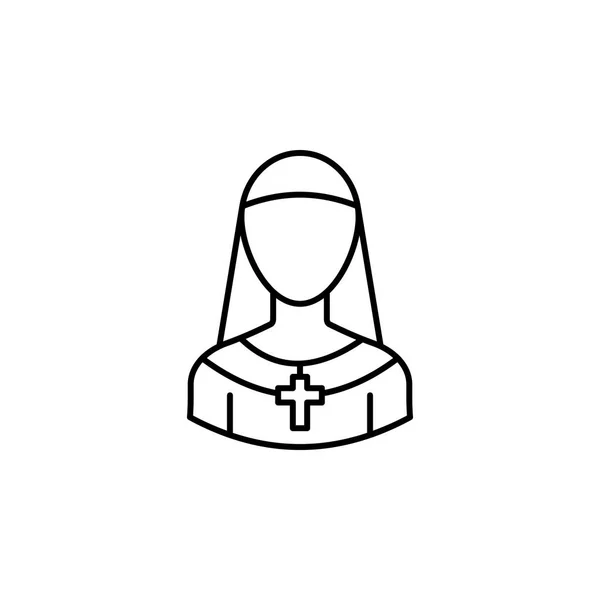 Avatar Nun Outline Icon Signos Símbolos Pueden Utilizar Para Aplicación — Vector de stock