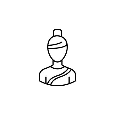 Avatar jimnastikçi anahat simgesi. İşaret ve sembolleri için web logosu mobil app kullanıcı arabirimi Ux beyaz arka plan üzerinde kullanılabilir