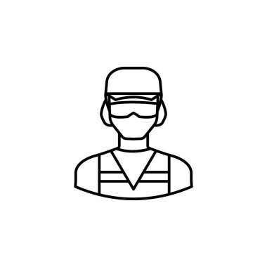 Avatar tetikçi anahat simgesi. İşaret ve sembolleri için web logosu mobil app kullanıcı arabirimi Ux beyaz arka plan üzerinde kullanılabilir