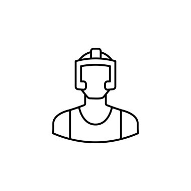 Avatar boksör anahat simgesi. İşaret ve sembolleri için web logosu mobil app kullanıcı arabirimi Ux beyaz arka plan üzerinde kullanılabilir