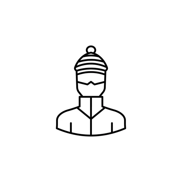 Icona Contorno Avatar Snowboard Segni Simboli Possono Essere Utilizzati Logo — Vettoriale Stock