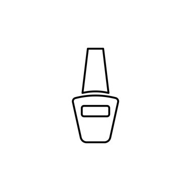 Tırnak cilası şişesi taslak ikonu. İşaretler ve semboller beyaz arkaplanda ağ, logo, mobil uygulama, UI, UX için kullanılabilir