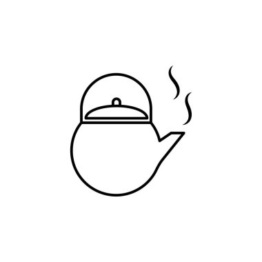 Çaydanlık özeti ikonunda çay. İşaretler ve semboller beyaz arkaplanda ağ, logo, mobil uygulama, UI, UX için kullanılabilir