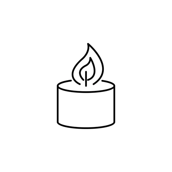 Candle Burning Flame Outline Icon Signs Symbols Can Used Web — Stock Vector